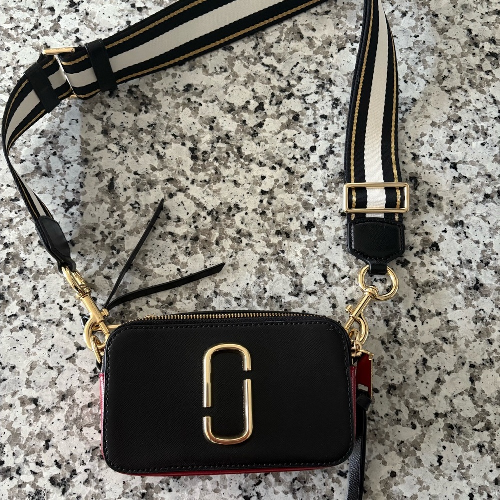 Marc Jacobs Black and Gold Crossbody Bag